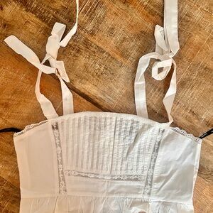 NEW Ivory Corset Lace Sheer Crop Top